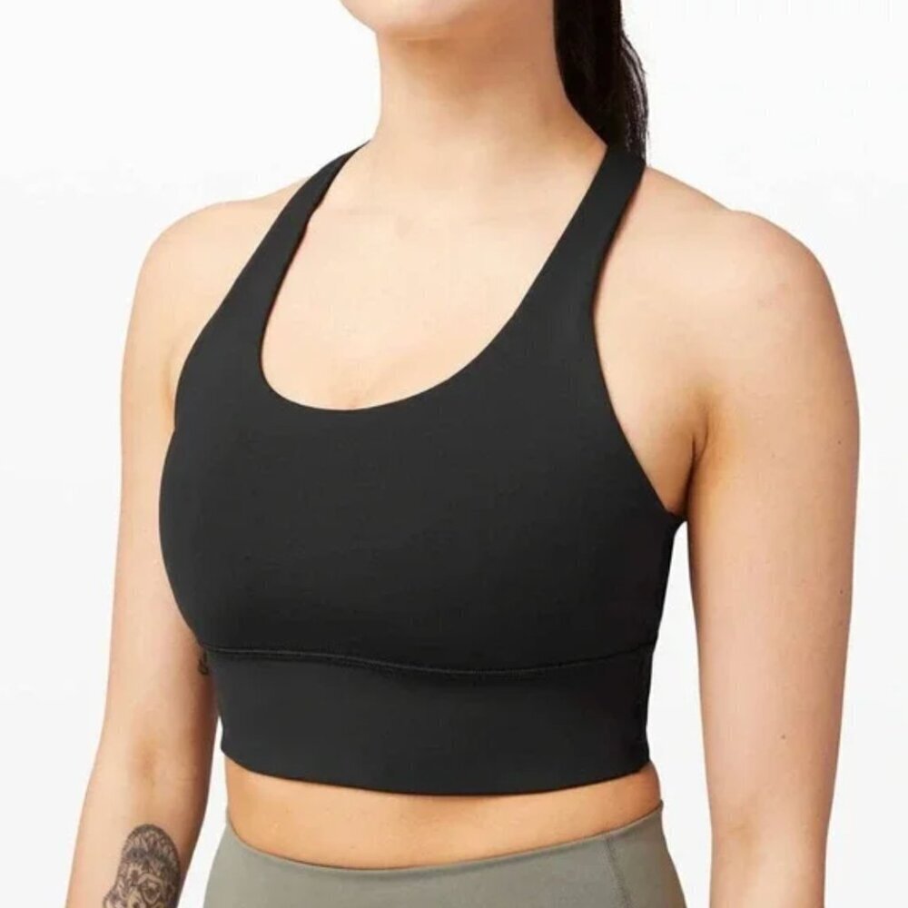 136 Lululemon Invigorate Bra * Long Line - Black - Picture 2 of 7